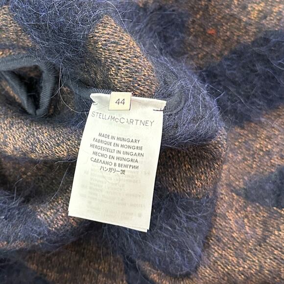 Stella McCartney Alpaca Wool Blend Blanket Draped Coat Houndstooth RARE 44 10 - Picture 6 of 8